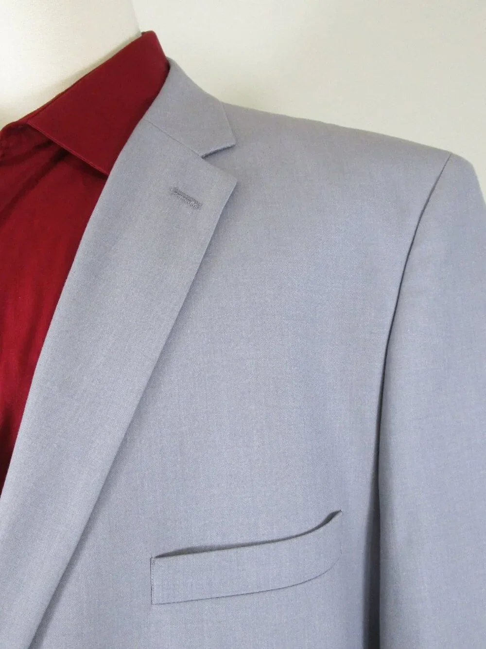 Pierre Loren Big & Tall Solid Light Gray Two Button Suit Size 56R Pants 52 X 29